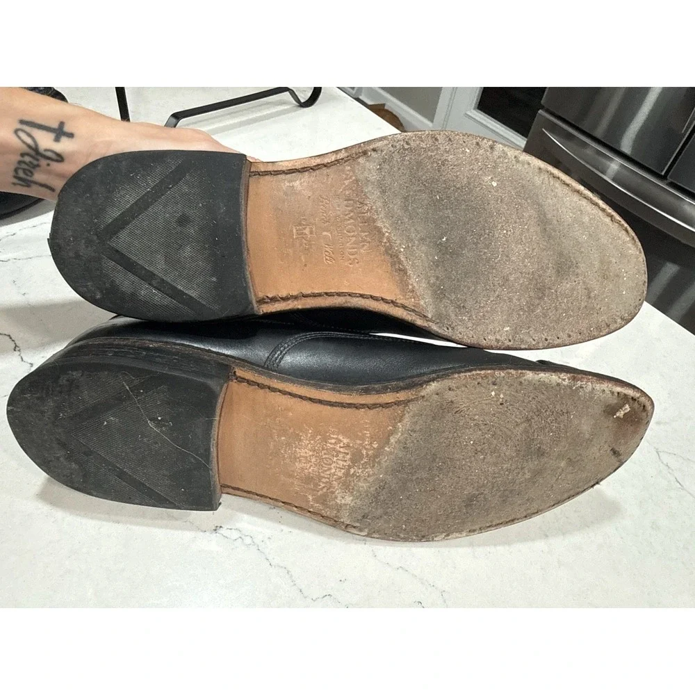 Allen Edmonds Men's Port Washington Bench Welt Black Lace Shoes Size 9